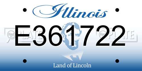 E361722 Illinois License Plate