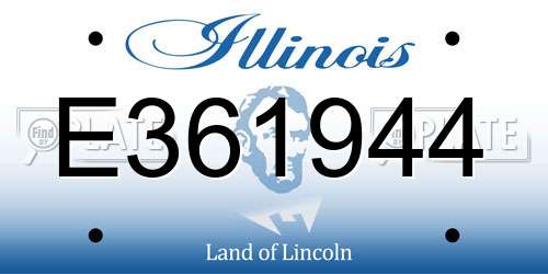 E361944 Illinois License Plate