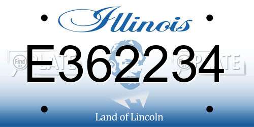 E362234 Illinois License Plate