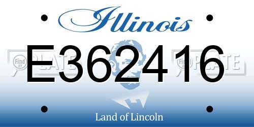 E362416 Illinois License Plate