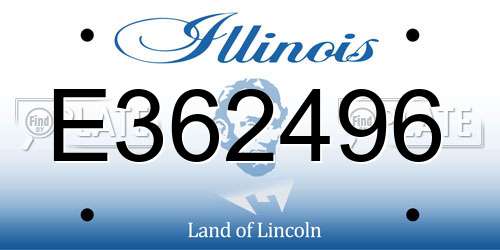 E362496 Illinois License Plate