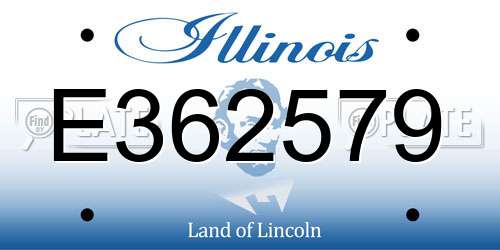 E362579 Illinois License Plate