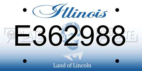 E362988 Illinois License Plate