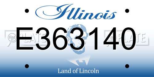 E363140 Illinois License Plate