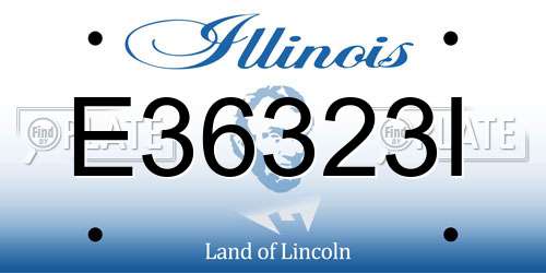E36323I Illinois License Plate