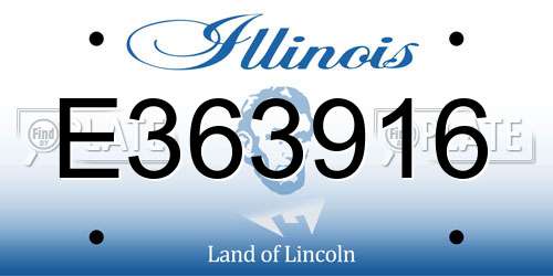 E363916 Illinois License Plate