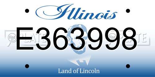 E363998 Illinois License Plate