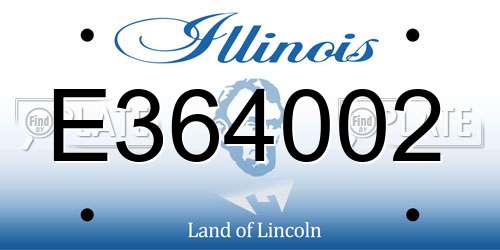 E364002 Illinois License Plate