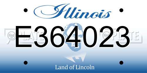 E364023 Illinois License Plate