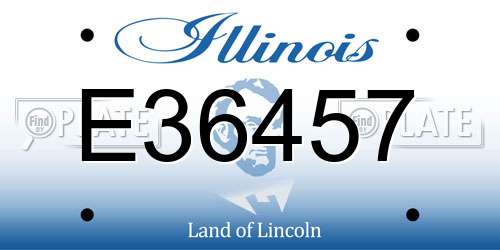E36457 Illinois License Plate