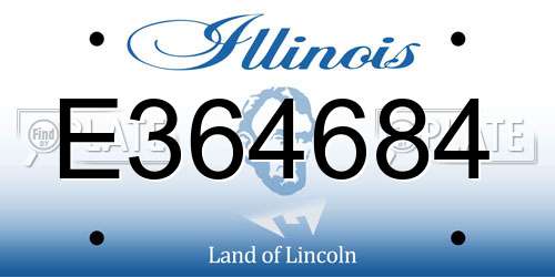 E364684 Illinois License Plate