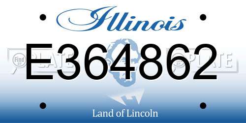 E364862 Illinois License Plate