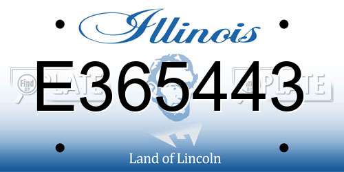 E365443 Illinois License Plate
