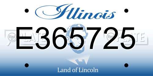 E365725 Illinois License Plate