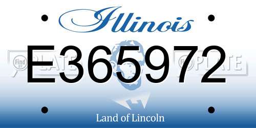 E365972 Illinois License Plate
