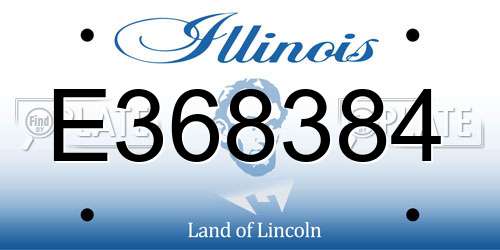E368384 Illinois License Plate