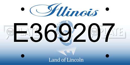 E369207 Illinois License Plate