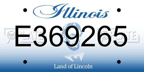 E369265 Illinois License Plate