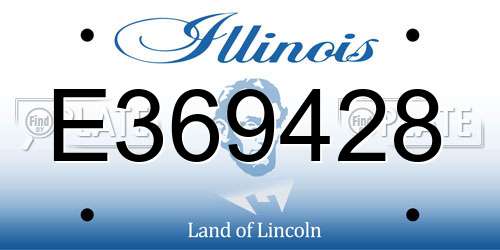 E369428 Illinois License Plate