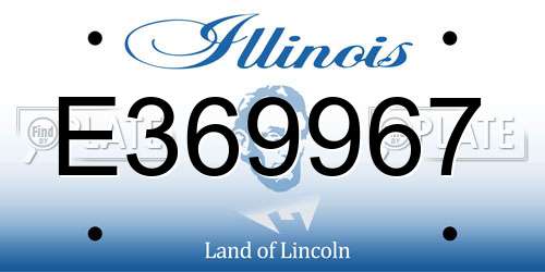 E369967 Illinois License Plate