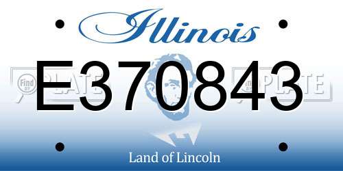 E370843 Illinois License Plate