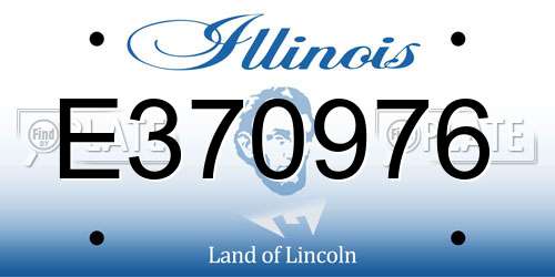 E370976 Illinois License Plate