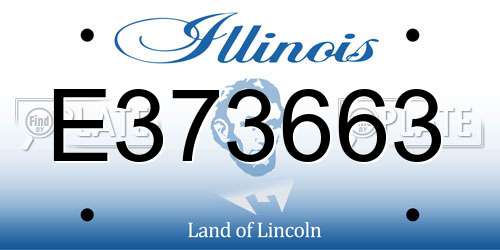 E373663 Illinois License Plate
