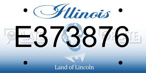 E373876 Illinois License Plate