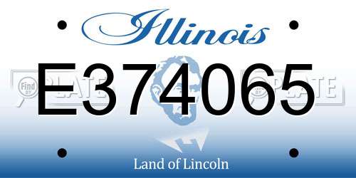 E374065 Illinois License Plate