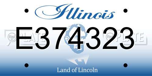 E374323 Illinois License Plate