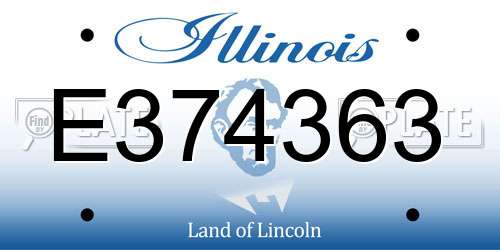 E374363 Illinois License Plate