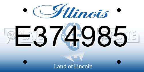 E374985 Illinois License Plate