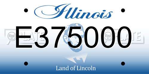 E375000 Illinois License Plate