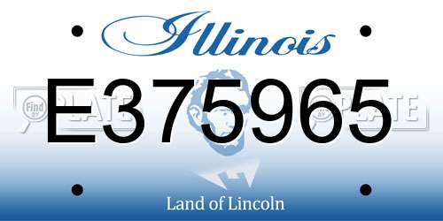 E375965 Illinois License Plate