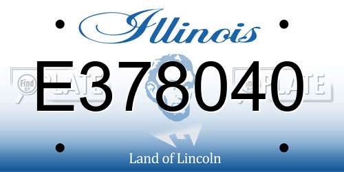 E378040 Illinois License Plate