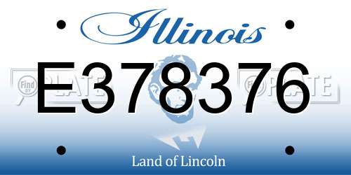 E378376 Illinois License Plate