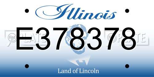 E378378 Illinois License Plate