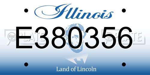E380356 Illinois License Plate