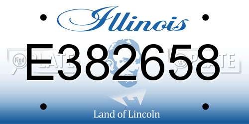 E382658 Illinois License Plate