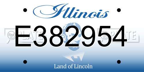 E382954 Illinois License Plate