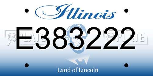 E383222 Illinois License Plate