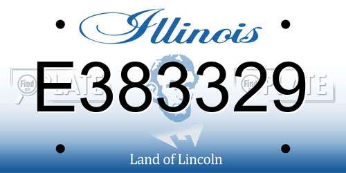 E383329 Illinois License Plate