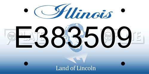 E383509 Illinois License Plate