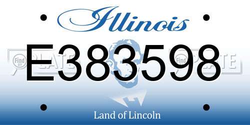 E383598 Illinois License Plate
