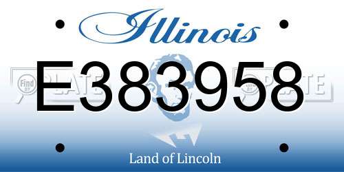 E383958 Illinois License Plate
