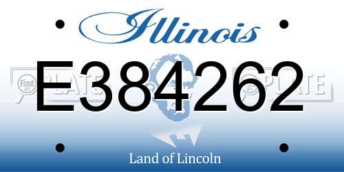 E384262 Illinois License Plate