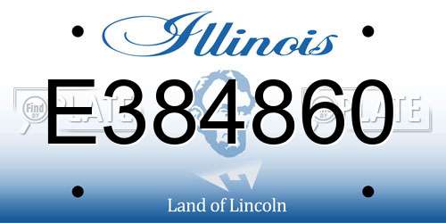 E384860 Illinois License Plate