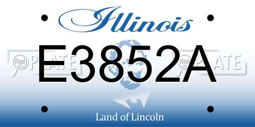 E3852A Illinois License Plate