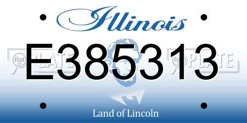 E385313 Illinois License Plate