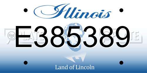 E385389 Illinois License Plate